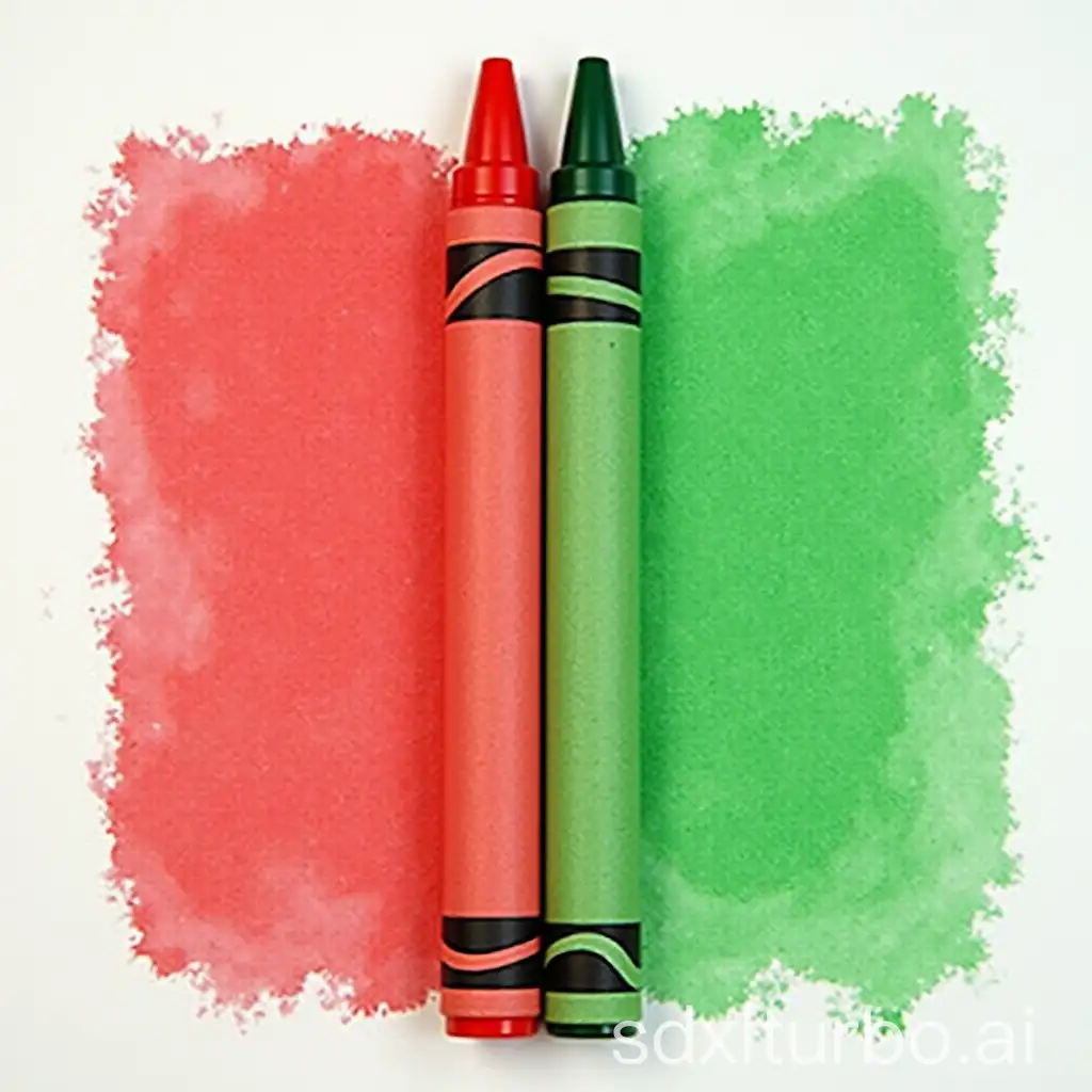 CloseUp-of-Red-and-Green-Crayons-on-a-White-Background