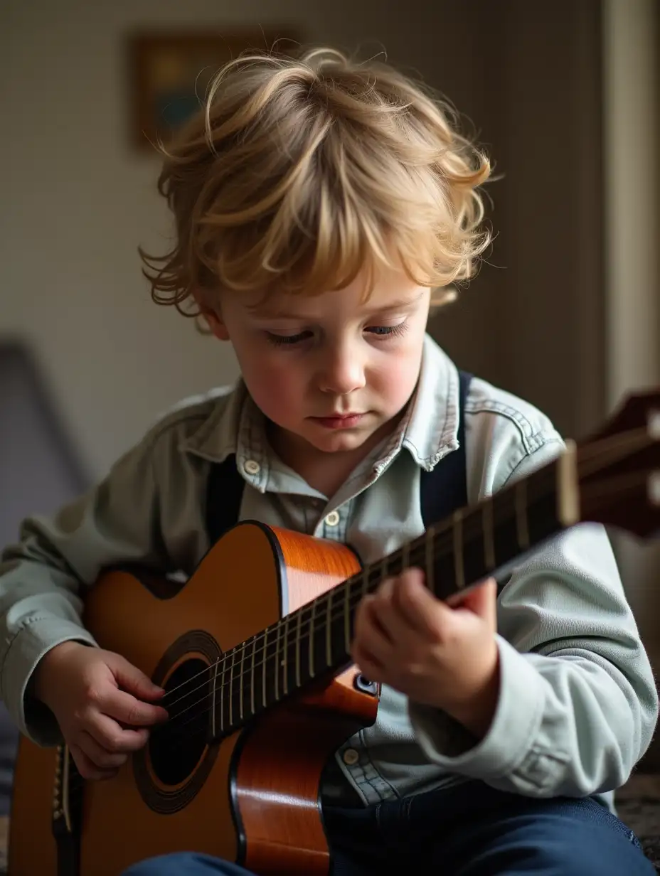 boy playing guitar