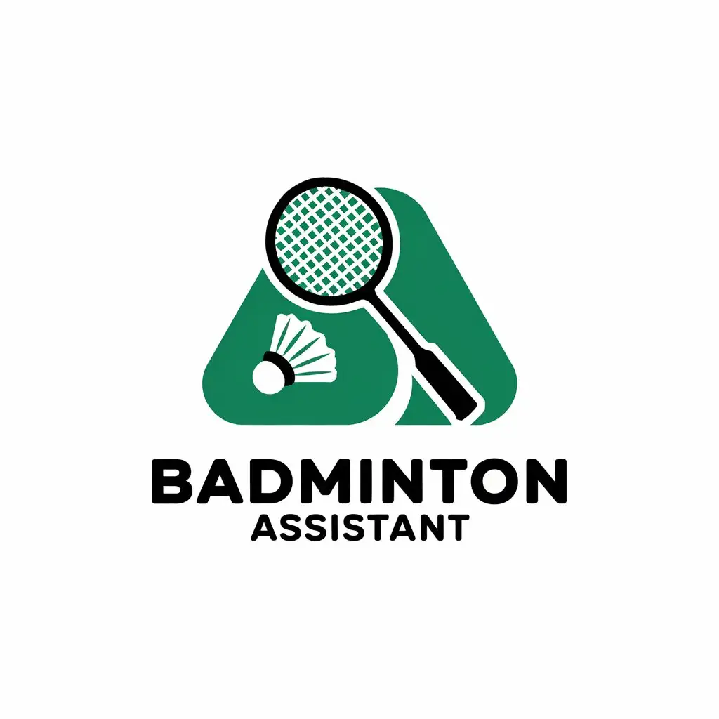 a vector logo design,with the text "badminton assistant", main symbol:badminton,Moderate,clear background