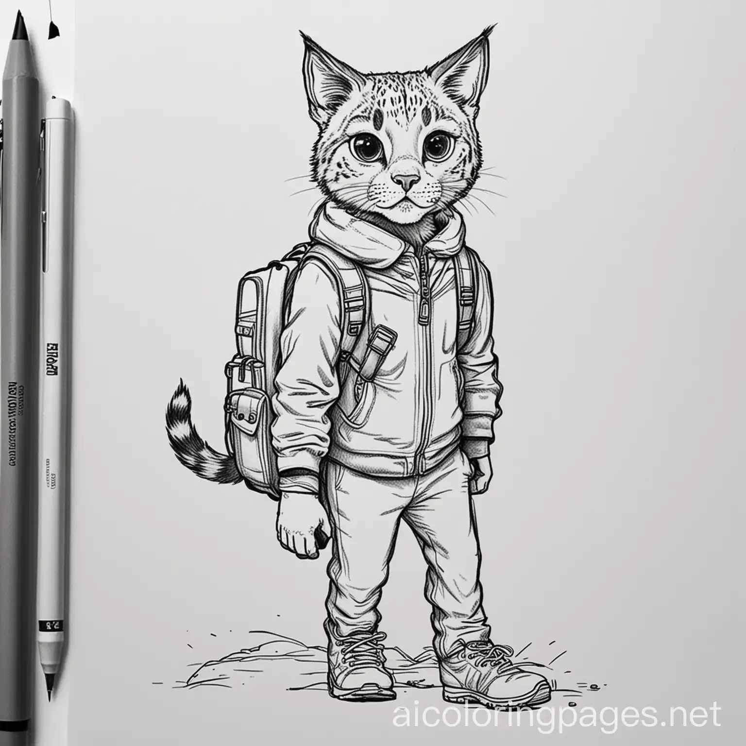 Bobcat-Coloring-Page-Simple-Line-Art-for-Kids