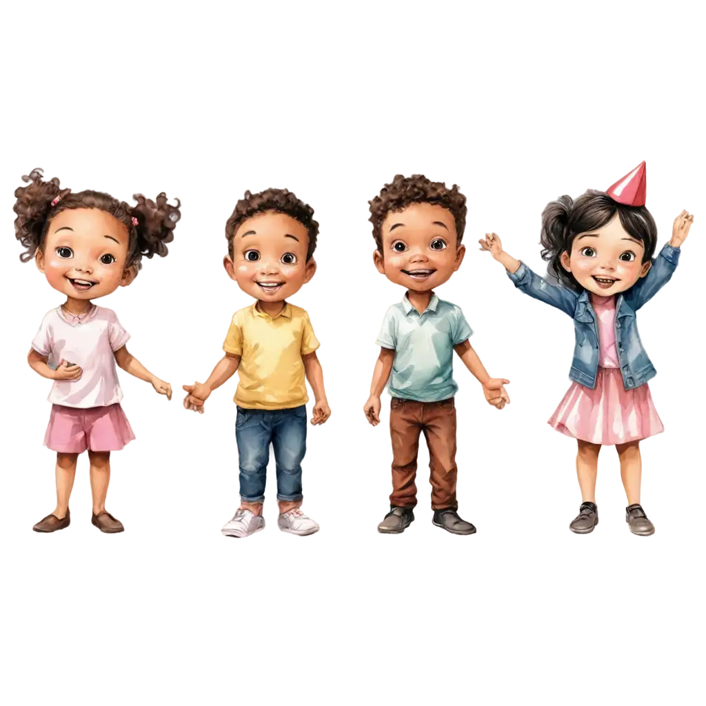 Caricature-of-a-Childrens-Party-PNG-Fun-and-Playful-Artwork-for-All-Occasions