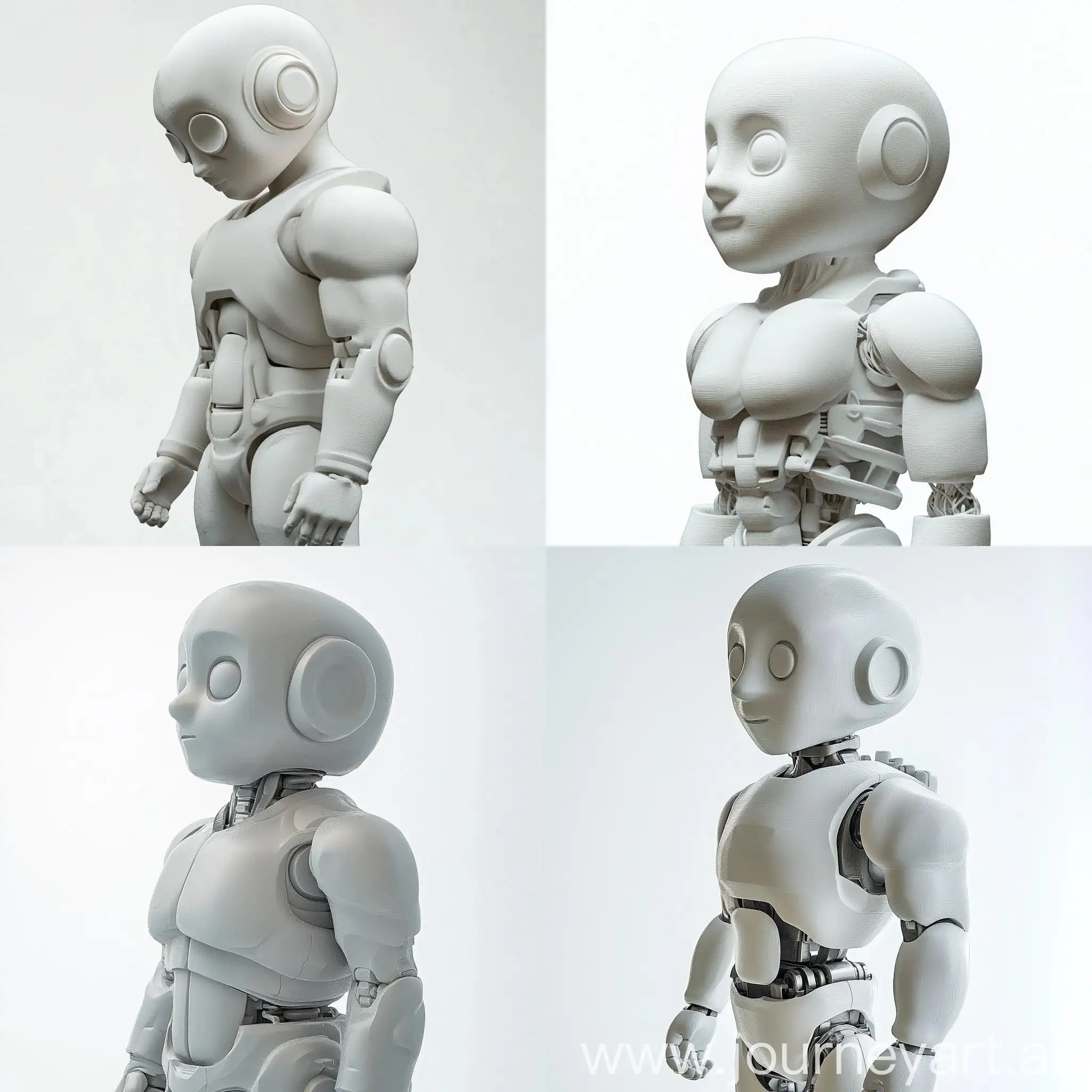 Detailed-3D-Printed-Robot-Figurine-with-Humanlike-Face-on-White-Background