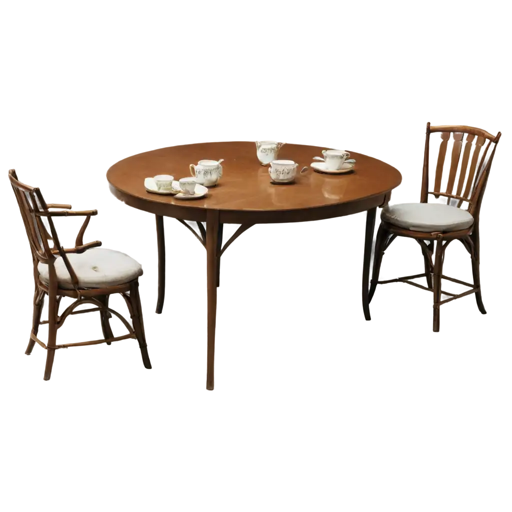 Elegant-Table-with-Tea-Set-PNG-Image-Enhancing-Sophistication-and-Detail