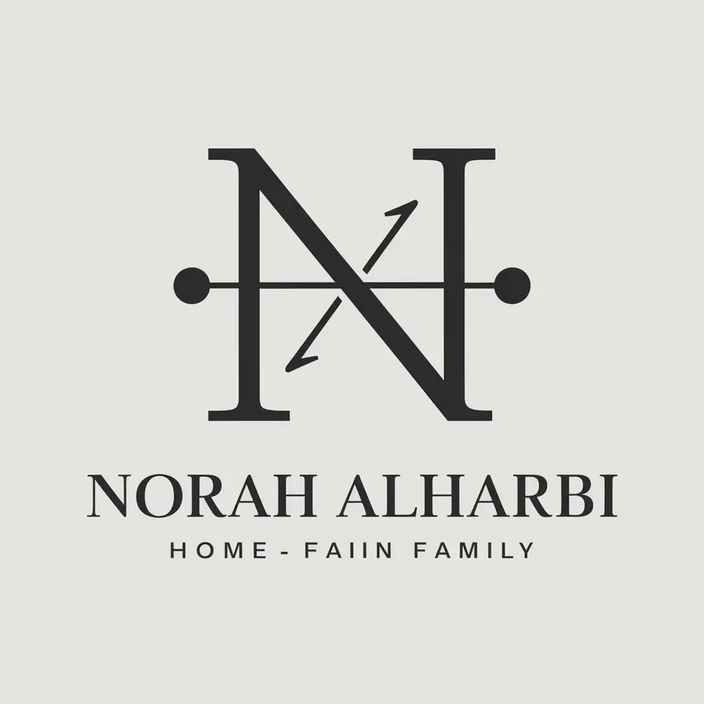 a vector logo design,with the text "norah alharbi", main symbol:Nm,Moderate,be used in Home Family industry,clear background