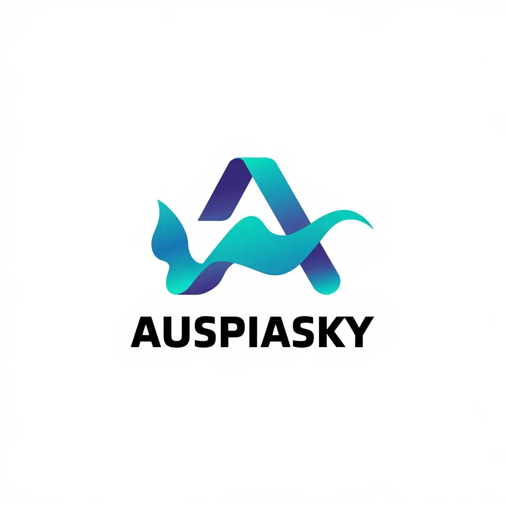 LOGO Design for AuspiaSky Vector Letter Design for Internet Industry with Minimalistic Style and Clear Background