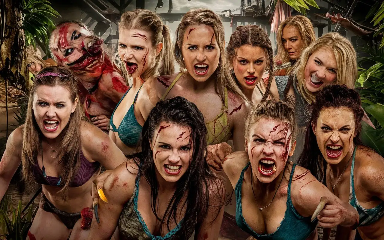 Female-Cannibal-Horde-in-Jungle-Slaughterhouse-with-Seductive-Yet-Fierce-Women