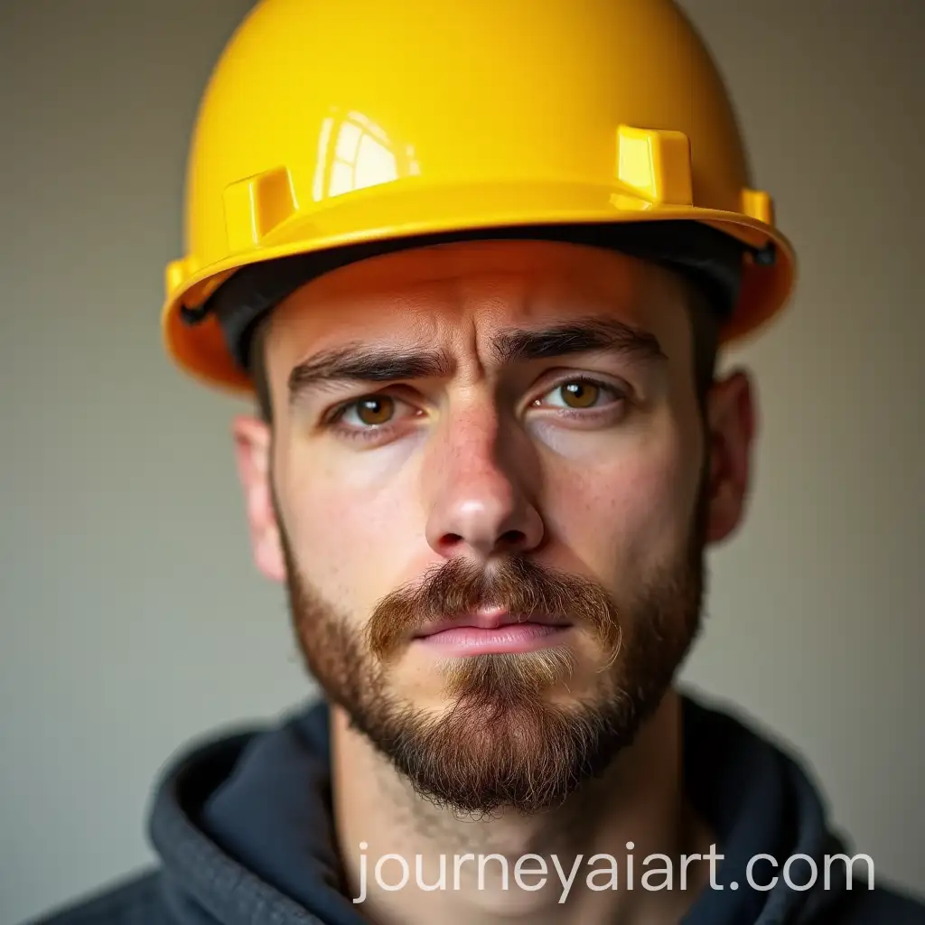 Young-Adult-Construction-Worker-with-Yellow-Hardhat-and-Brown-Facial-Hair
