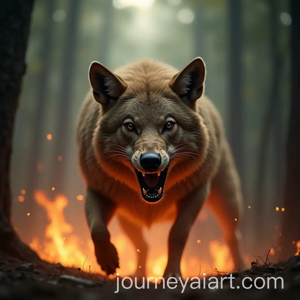 Dangerous-Animal-Breathing-Fire-in-a-Forest