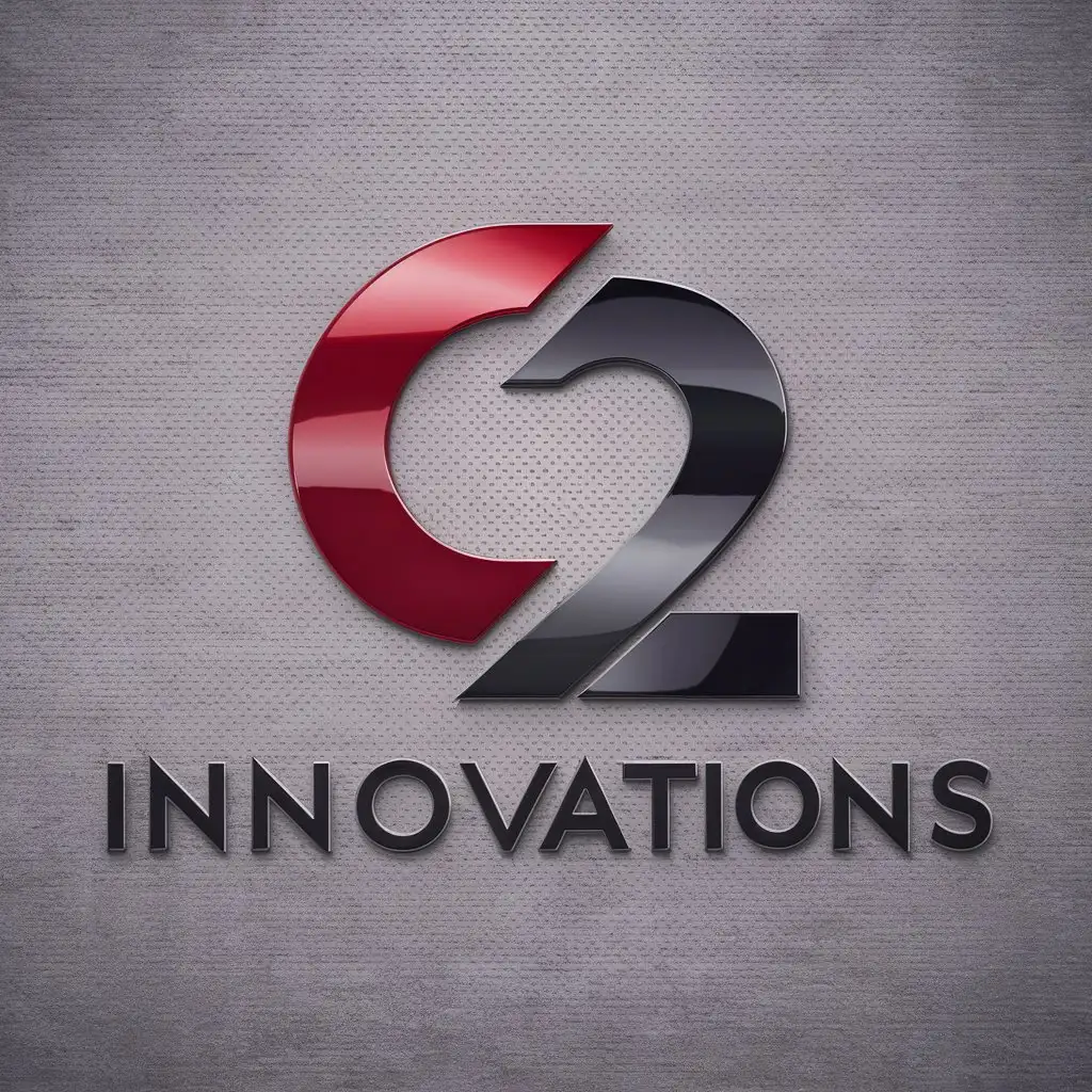 LOGO Design For C2 Innovations Red Black and Chrome with a Modern and Clear Background