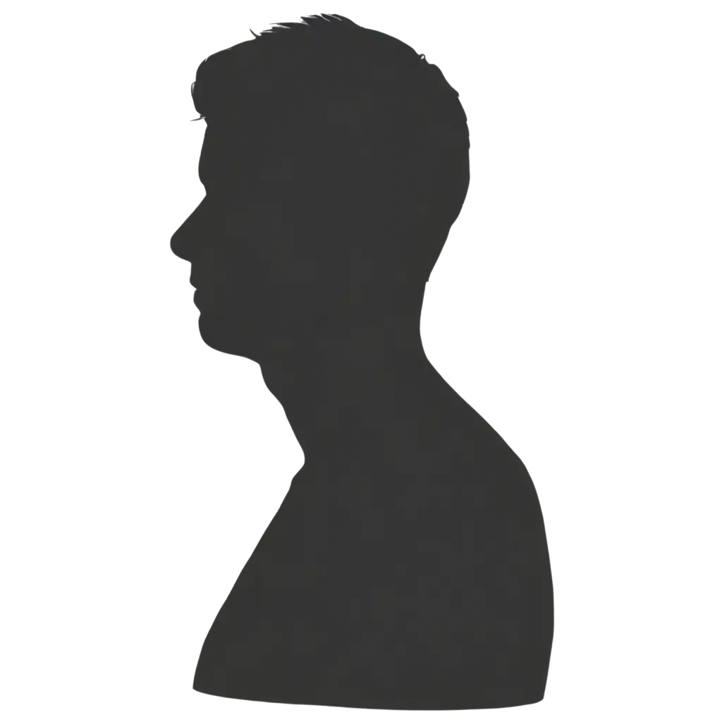 Male-Bust-Silhouette-PNG-Side-View-for-HighQuality-Image-Use