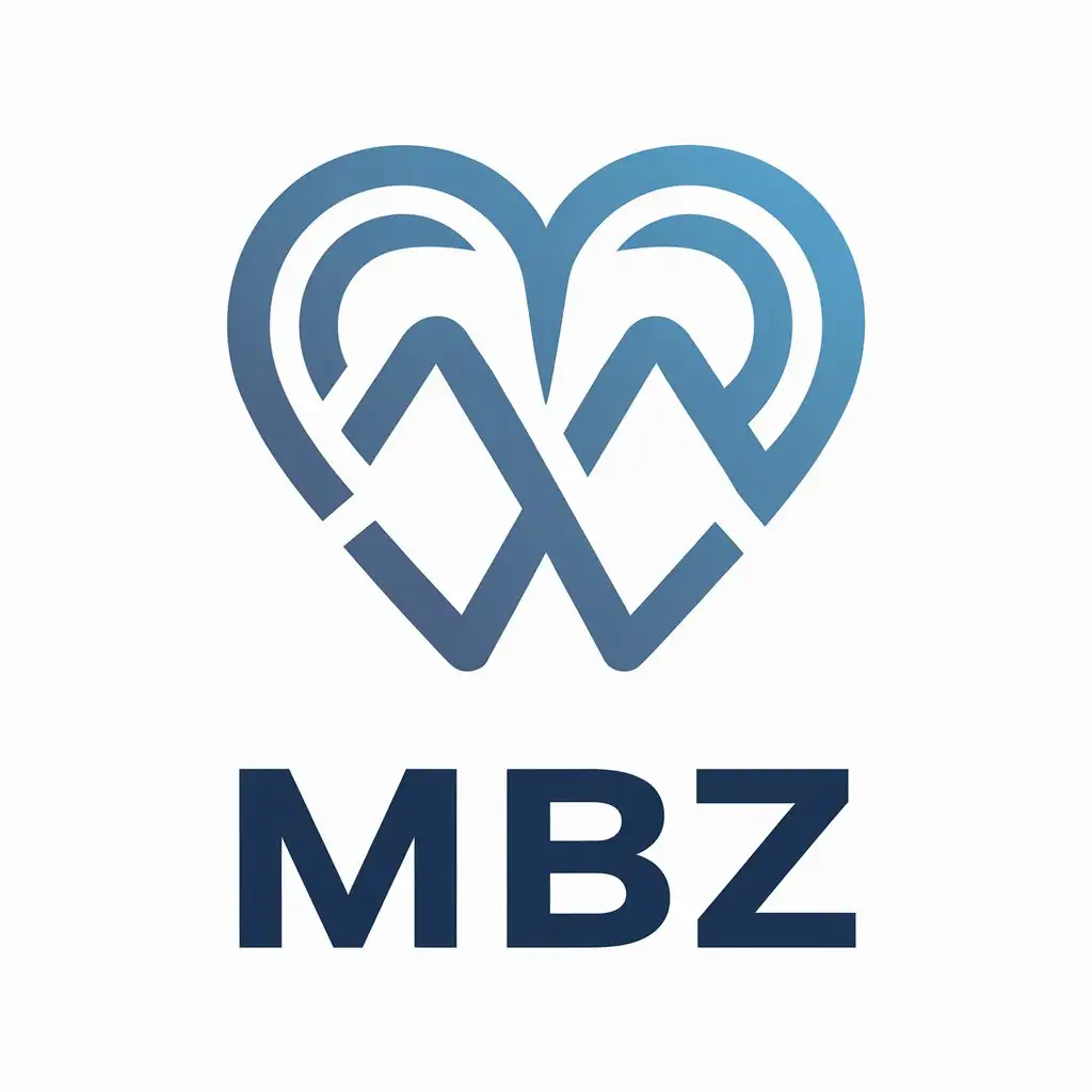 LOGO Design for MBZ Heart Symbol for Medical Dental Clinic with Clear Background