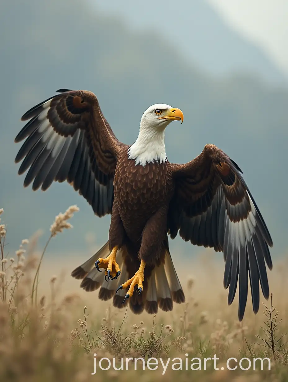 Child-Playing-with-Eagle-in-a-Natural-Landscape