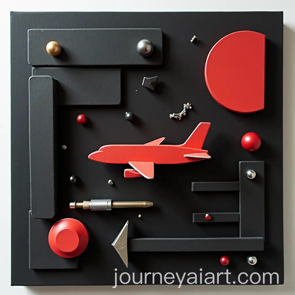 Black-Foam-Board-with-3D-Shapes-and-Metallic-Accents