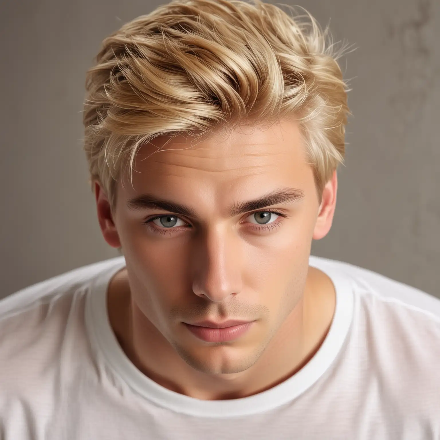 Top View of a Male with Blond Hair in High Definition