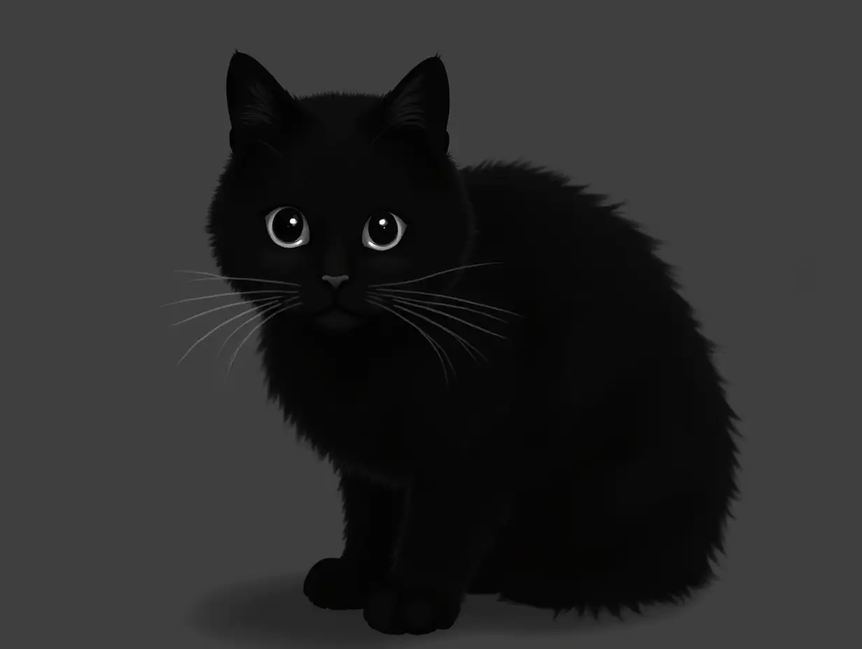 cat, no_humans, animal_focus, animal, solo, black_cat, dark, black_eyes, looking_at_viewer