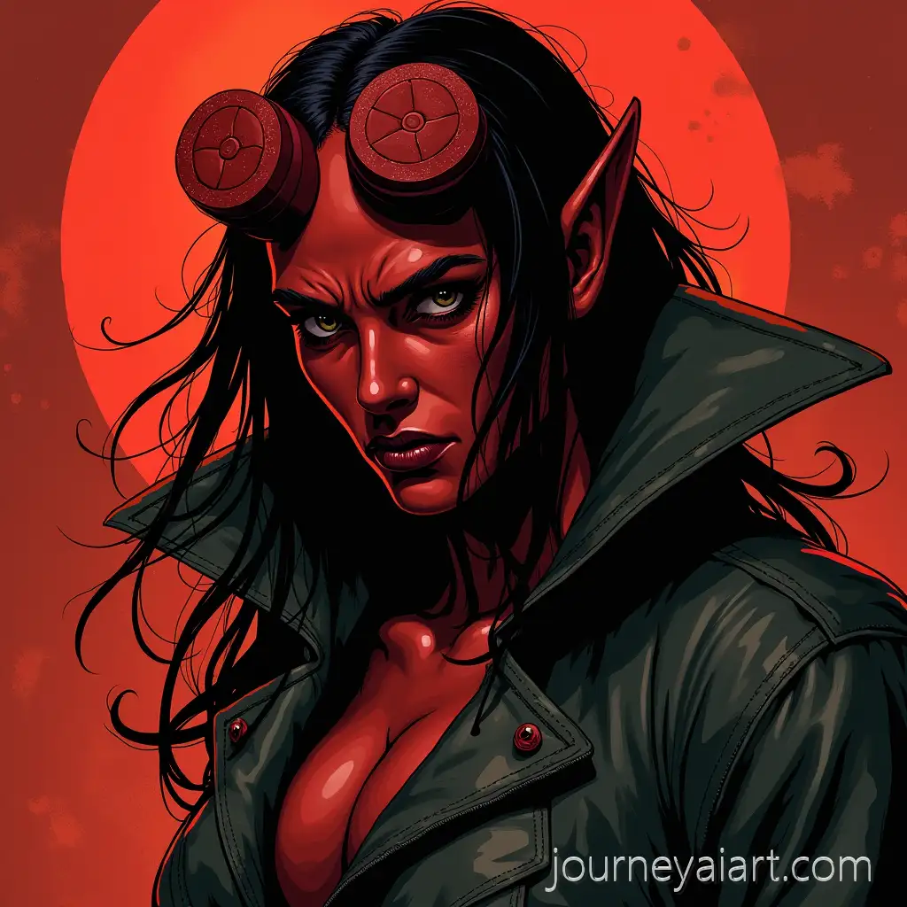 Female-Hellboy-Character-with-Red-Skin-and-Supernatural-Armor