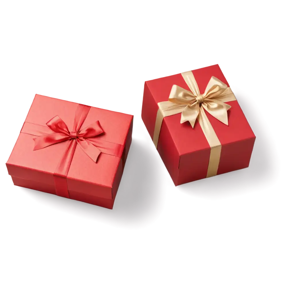 Stunning-PNG-Image-of-a-Red-Gift-Box-with-a-Golden-Bow-from-Above-Perspective