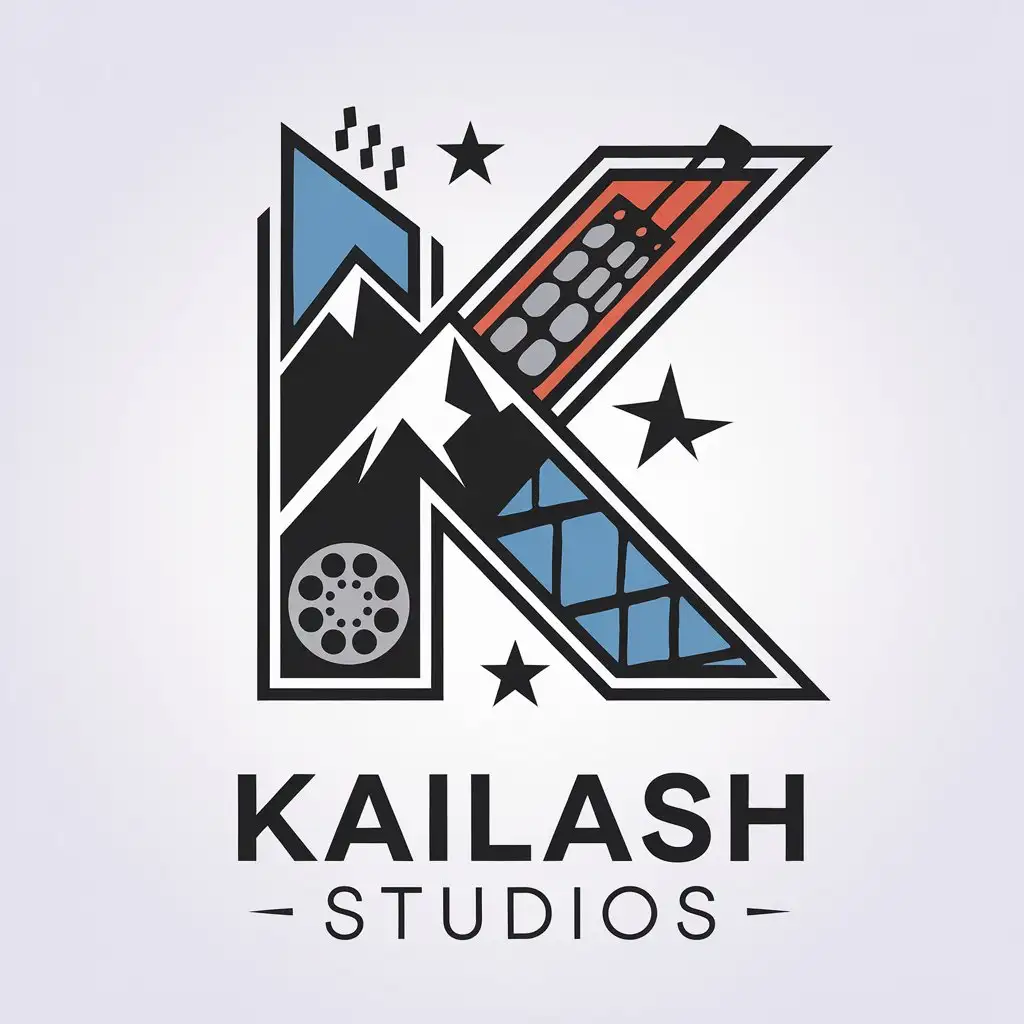 LOGO Design for Kailash Studios Vector Design with Cool K Symbol for Entertainment Industry