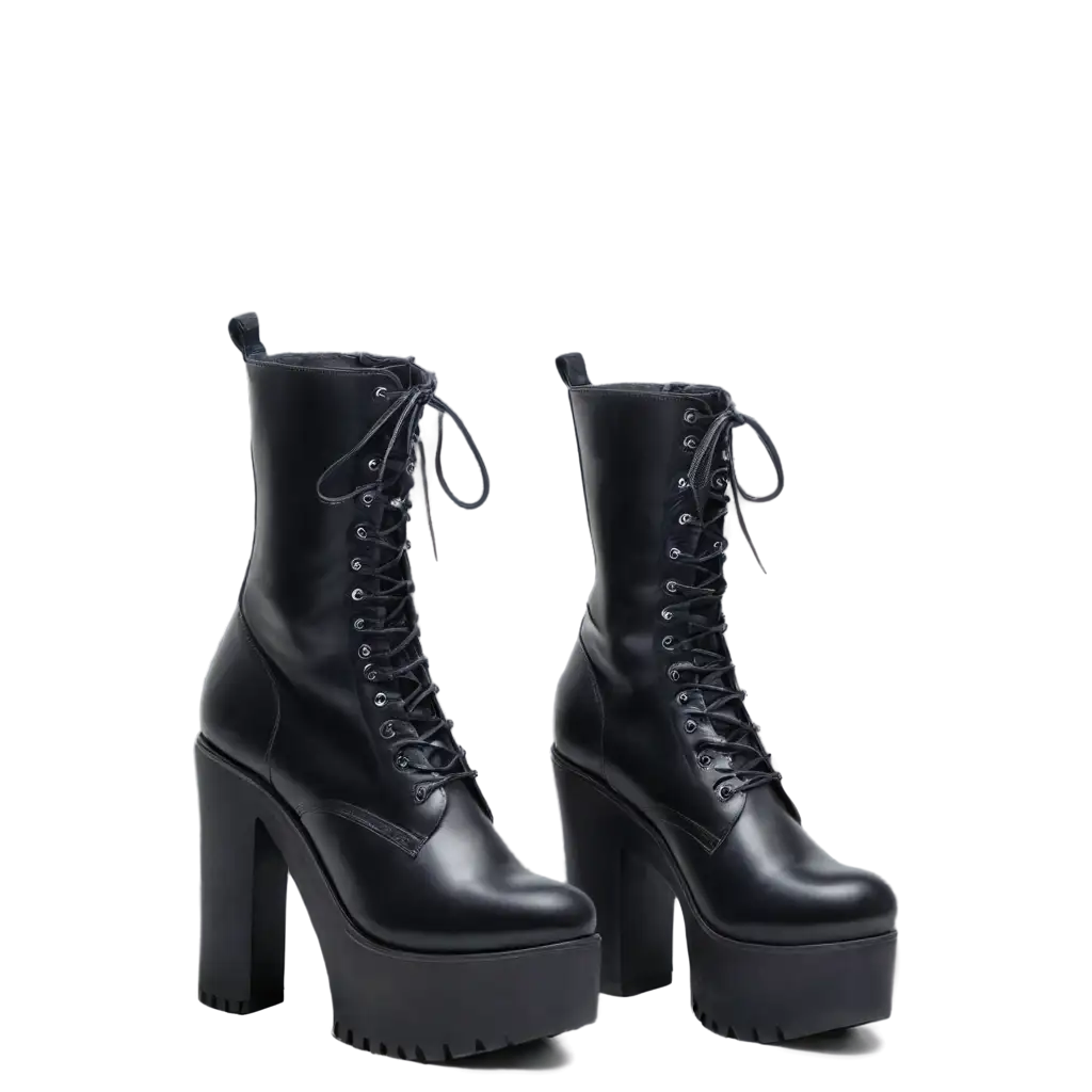 Rocker-Boots-on-High-Black-Platform-PNG-Image-Perfect-for-Fashion-and-Design-Projects