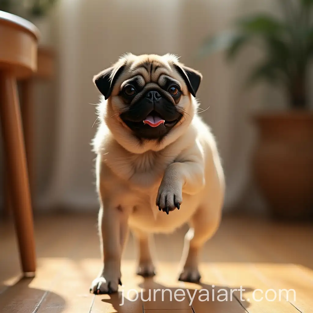 Adorable-Pug-Dancing-in-Playful-Pose