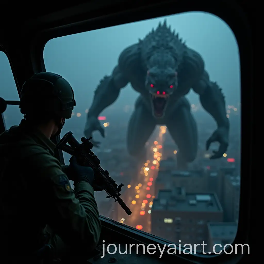 Night-View-from-Military-Helicopter-with-Soldier-and-Beast-Below