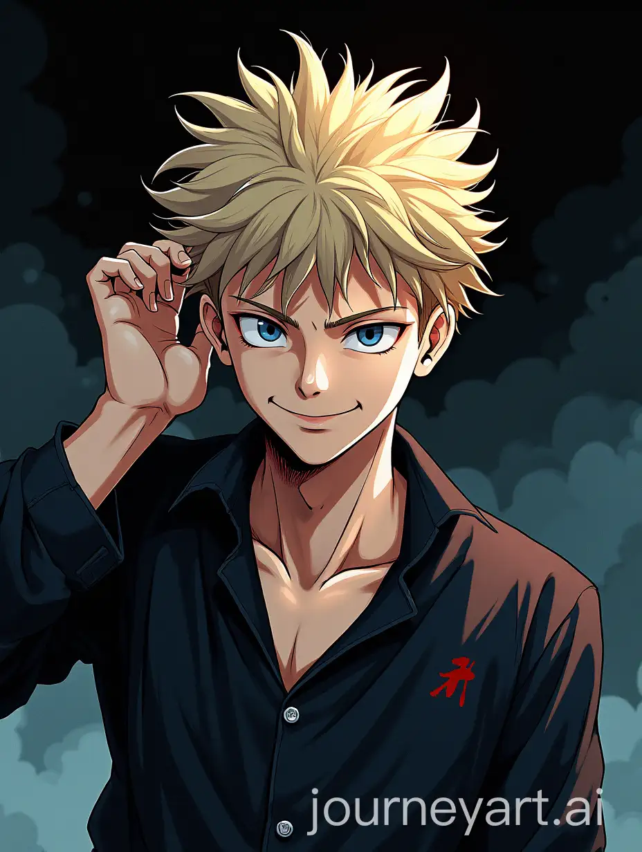 Dynamic-Jujutsu-Kaisen-Character-Art-with-Shaggy-Mullet