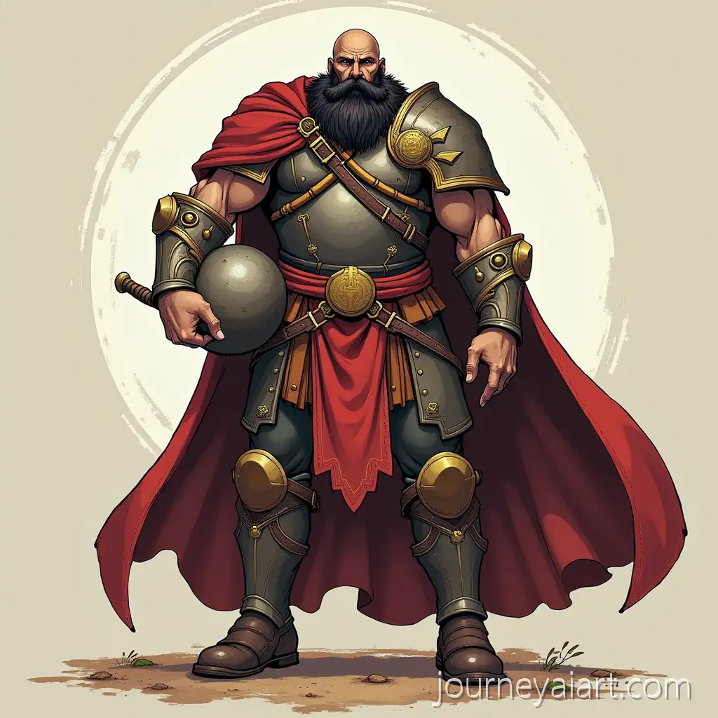 Goliath-Cleric-of-the-Life-Domain-in-Heavy-Chainmail-Holding-Shield-and-Atlas-Stone