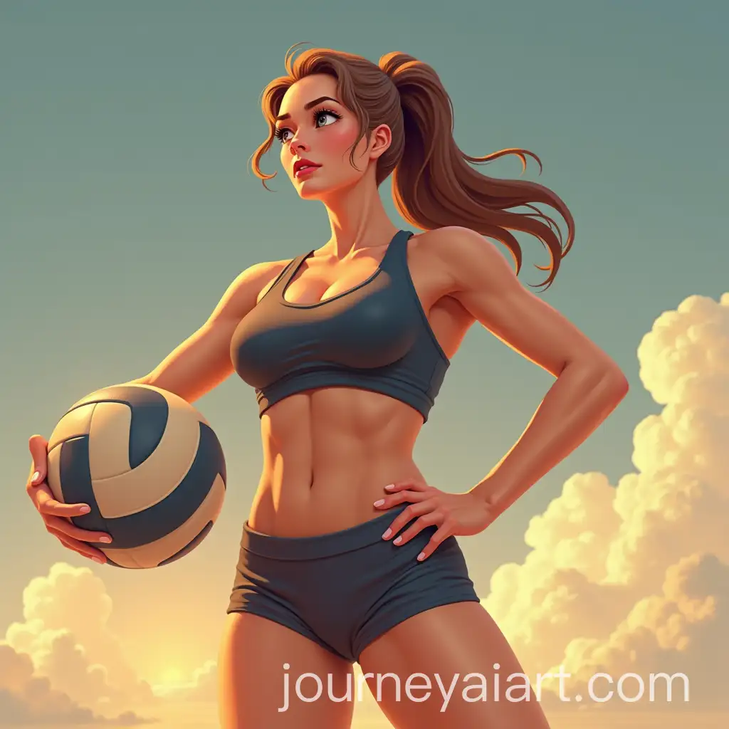Tall-Female-Volleyball-Player-in-Action
