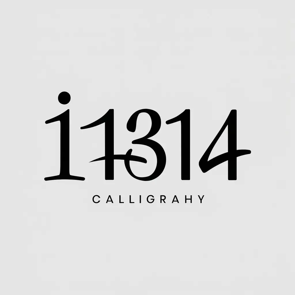 a vector logo design,with the text "i1314 calligraphy", main symbol:i 1314,Minimalistic,be used in fashion industry,clear background