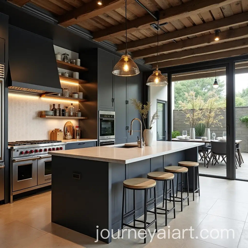 Modern-Industrial-Style-Kitchen-with-Rustic-Accents