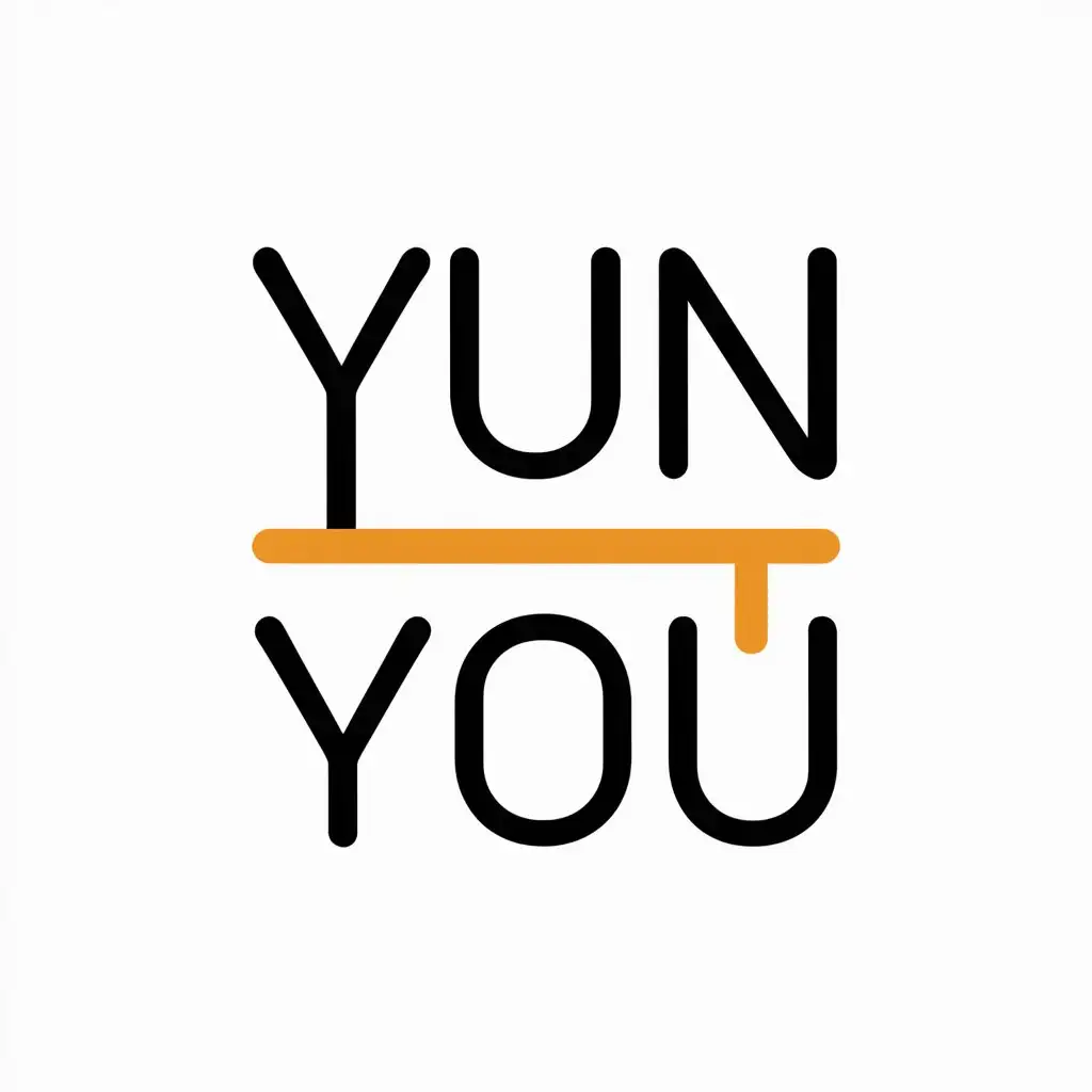 a vector logo design,with the text "yun you", main symbol:simple lines,Moderate,be used in Internet industry,clear background