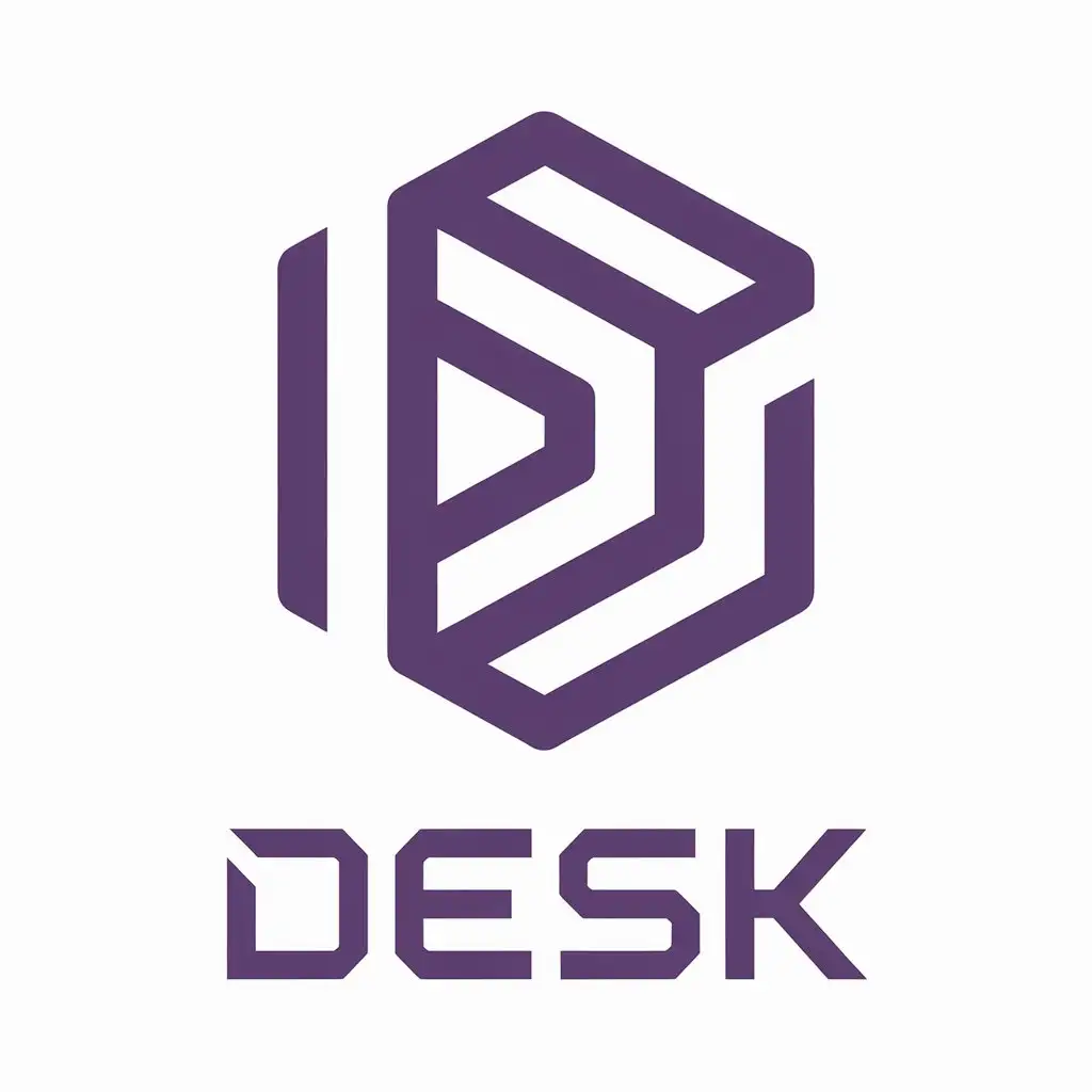 LOGO-Design-for-Desk-Purple-Hexagon-with-Internet-Industry-Vibe