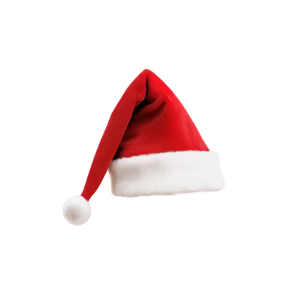 Photorealistic-Classic-Red-Santa-Hat-PNG-Image-on-White-Background-HighQuality-Holiday-Image-for-Creative-Projects