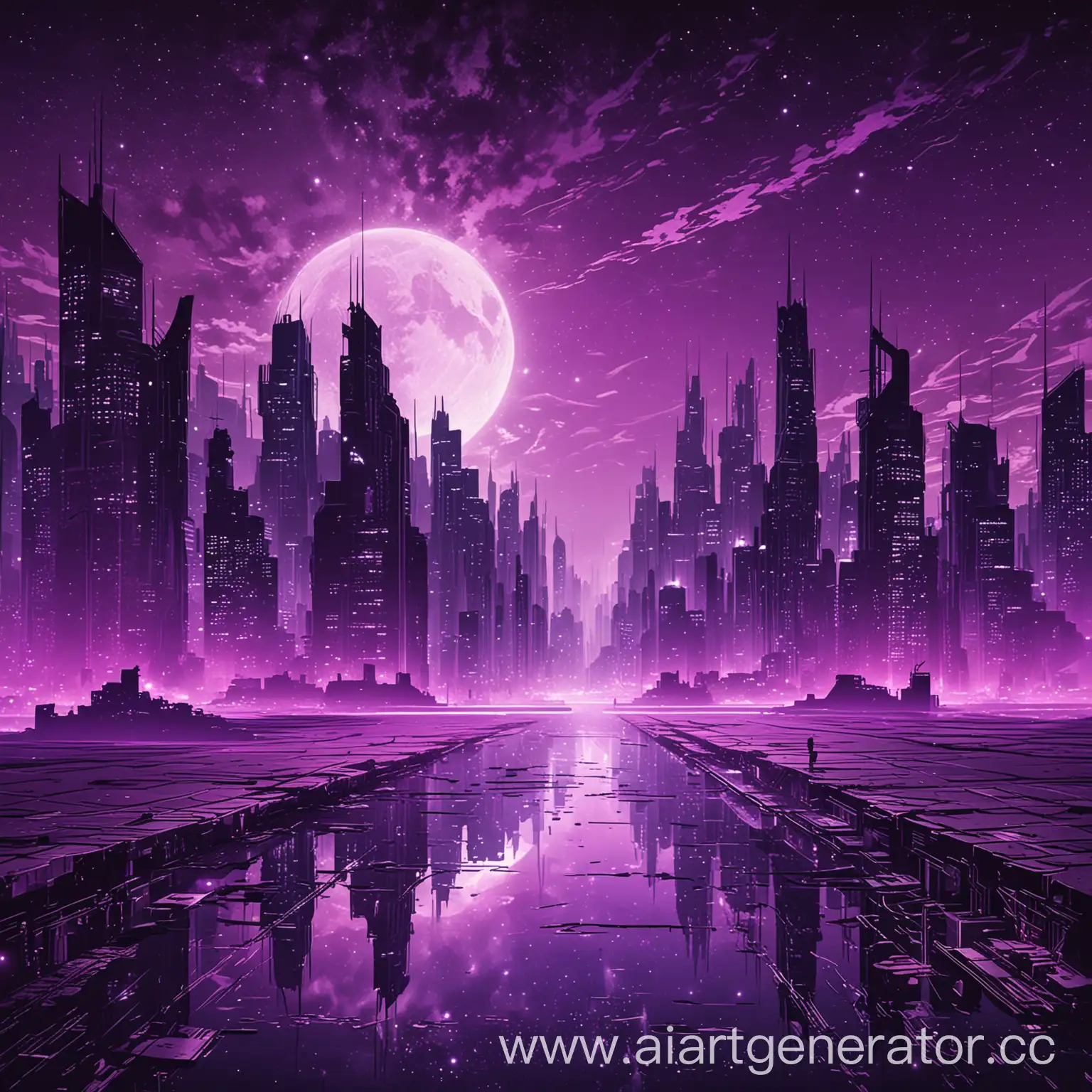 Futuristic-Night-Cityscape-in-Purple-Tones