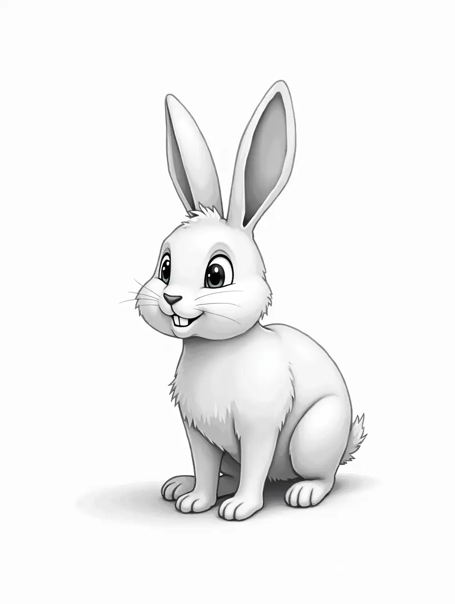 Black-and-White-2D-Drawing-of-a-Rabbit