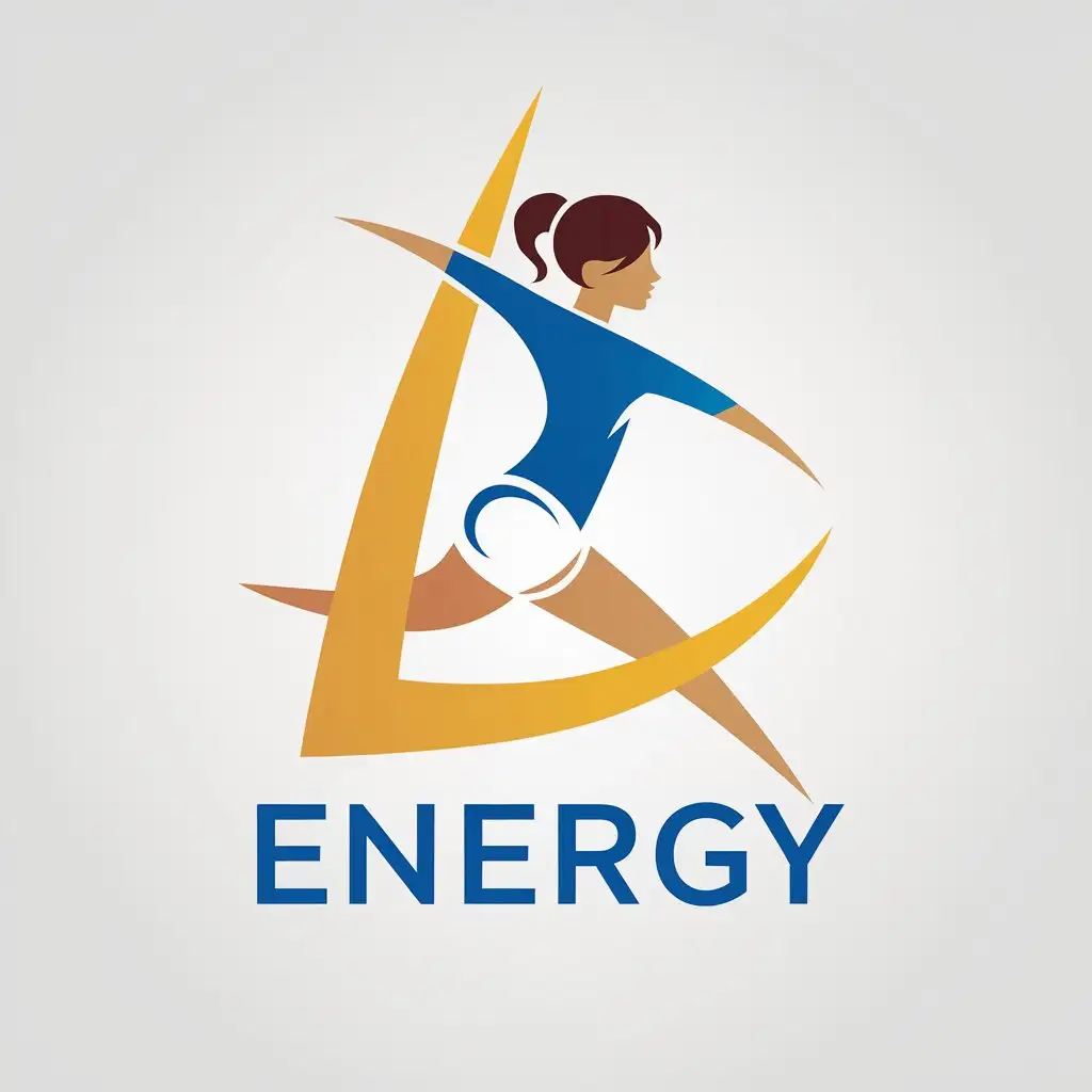 a vector logo design,with the text "energy", main symbol:Energy, dance, sports, children, girl, aerobics , fitness,Moderate,clear background