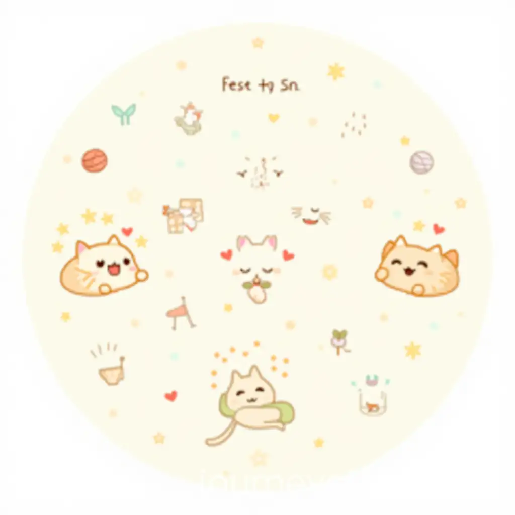 Adorable-Cat-Sticker-Pack-with-Expressive-Faces-and-Playful-Activities