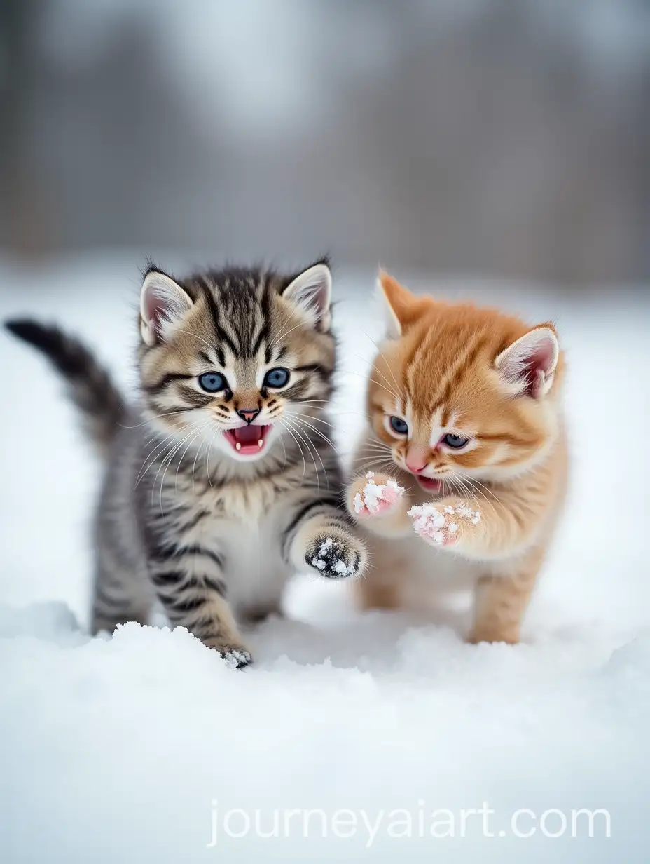Playful-Kittens-Enjoying-a-Winter-Wonderland