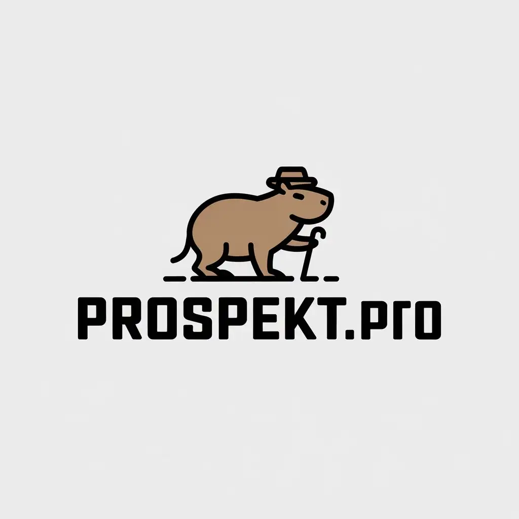 a vector logo design,with the text "prospekt.pro", main symbol:capybara,street,Moderate,be used in Events industry,clear background