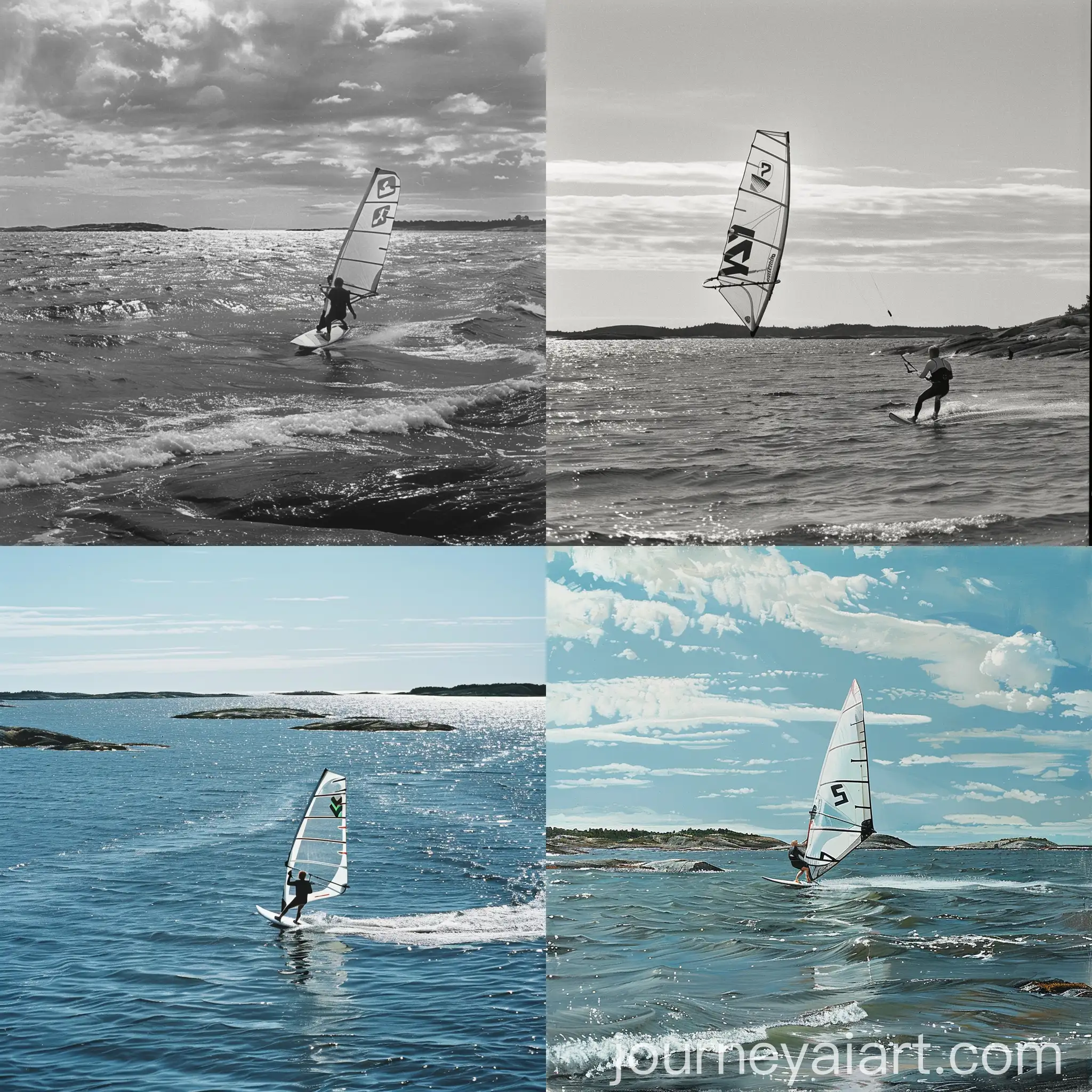 Wind-Surfer-in-Swedish-Archipelago