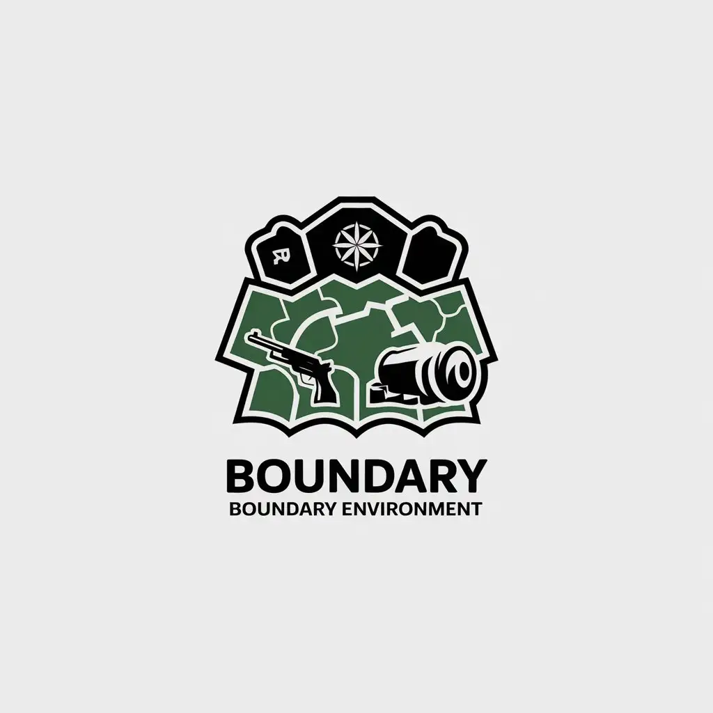 LOGO Design For BOUNDARY Military Style Vector Logo with Map and Insignia Symbols