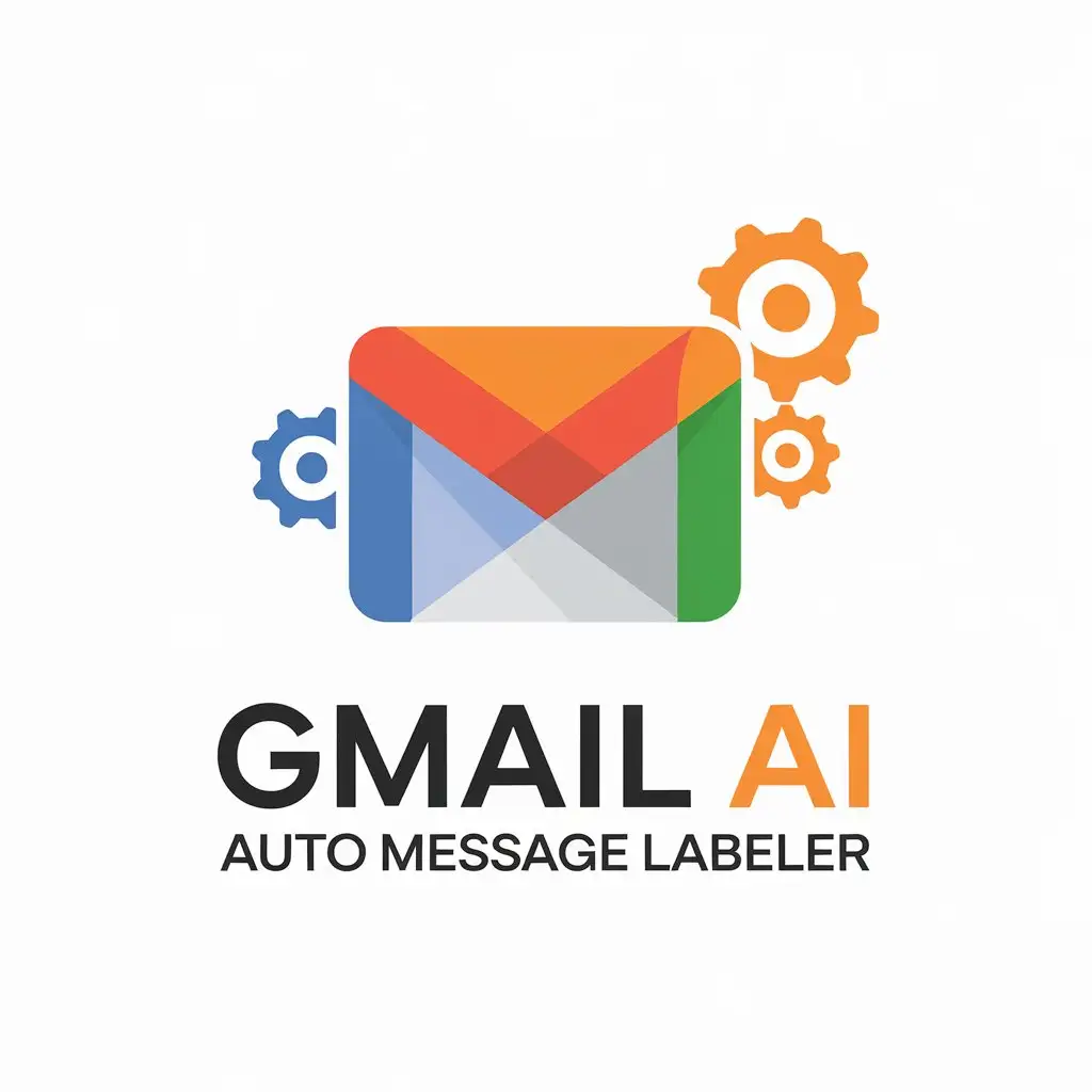 LOGO Design for Gmail AI Auto Message Labeler Gmail Logo with Gears for Automation Theme