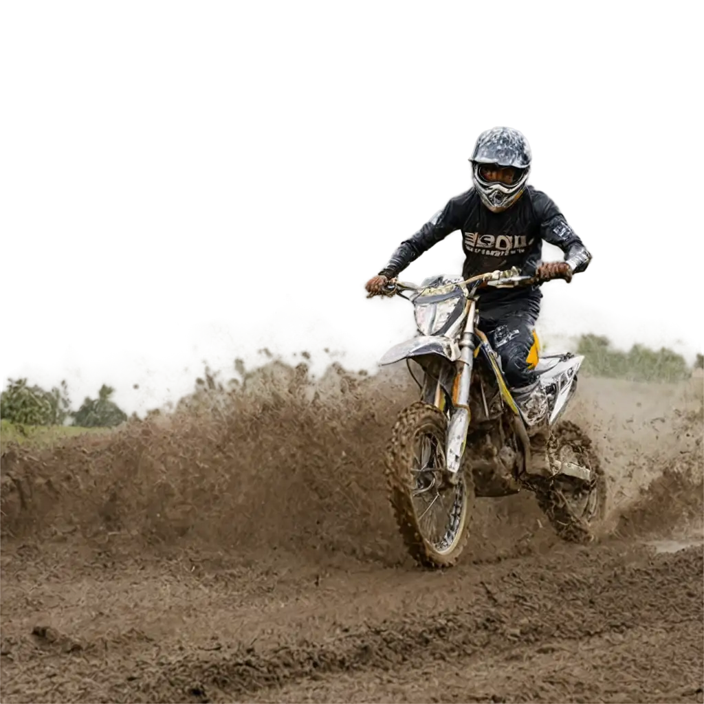 mud splash from a motocross that is moving