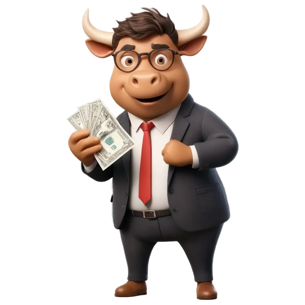 PNG-Image-of-a-Bull-Holding-Money-Creative-and-HighQuality-Digital-Art