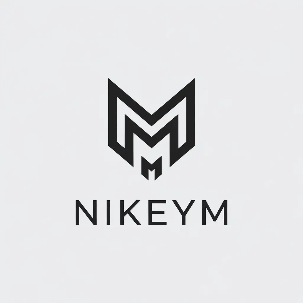 a vector logo design,with the text "nikeym", main symbol:MACKje,Minimalistic,be used in Others industry,clear background