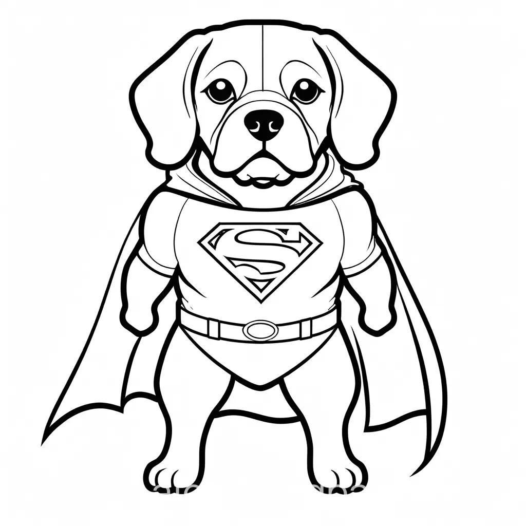 Beaglebull-Dog-Coloring-Page-with-Superman-Costume