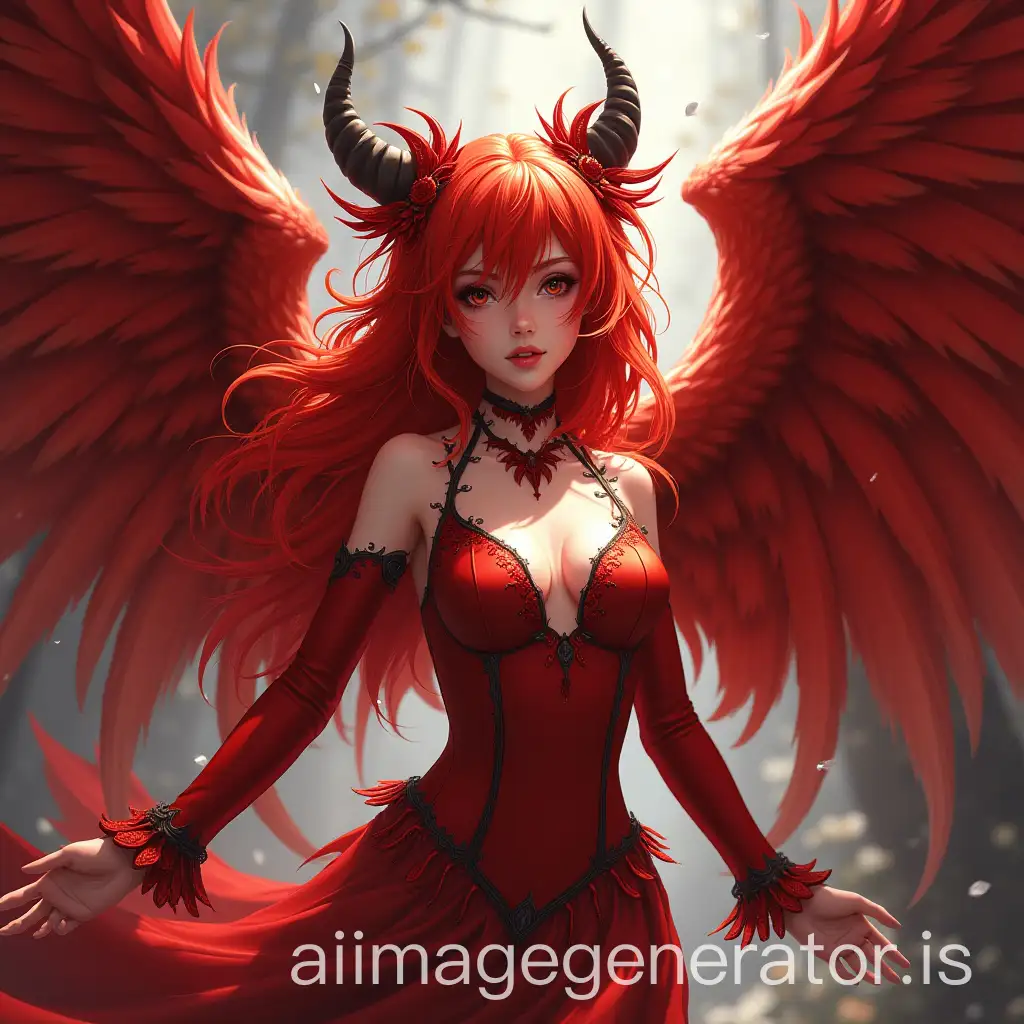 Rias-Gremory-with-Butterfly-Wings-Demon-Horns-and-Angel-Wings