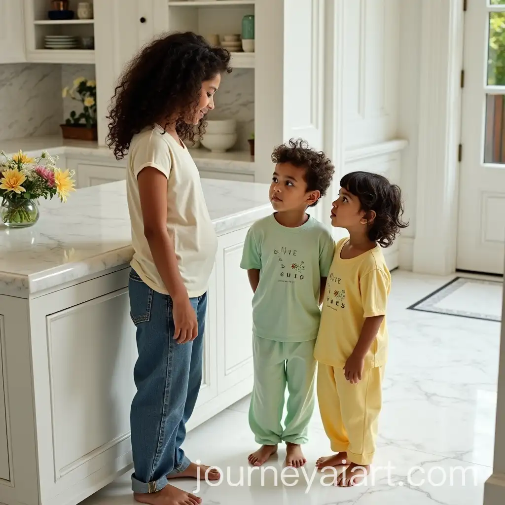 Children-Admiring-Ashley-Madekwe-in-a-Luxurious-Kitchen-Setting