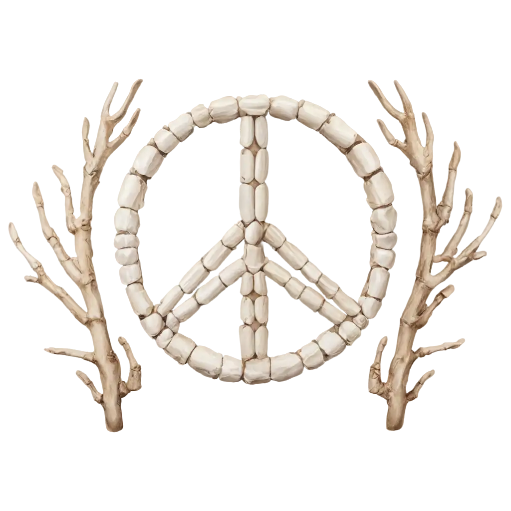 World-Peace-Sign-Made-of-Bones-PNG-Realistic-Color-Drawing-for-Powerful-Visual-Impact