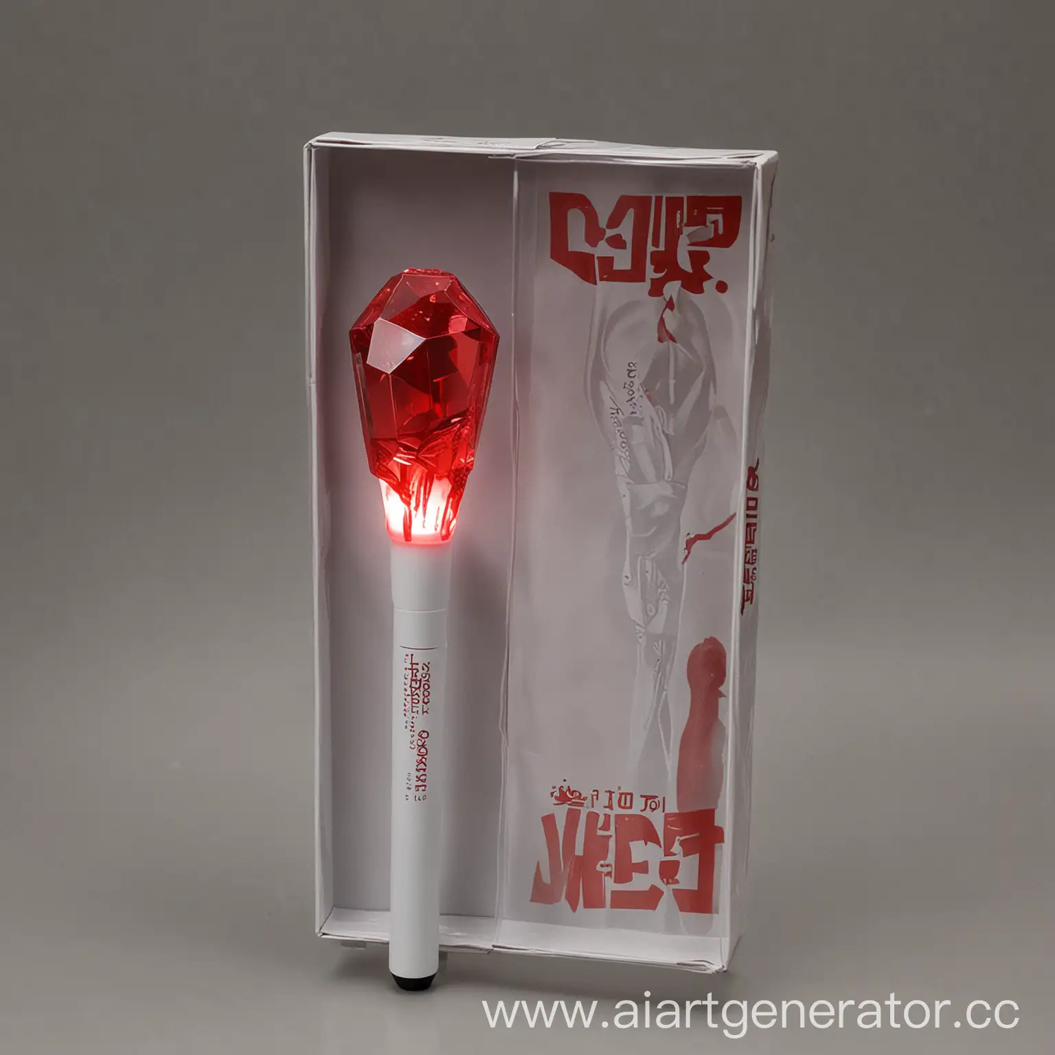 -KPop-Group-Lightstick-with-Red-Stone-in-Box